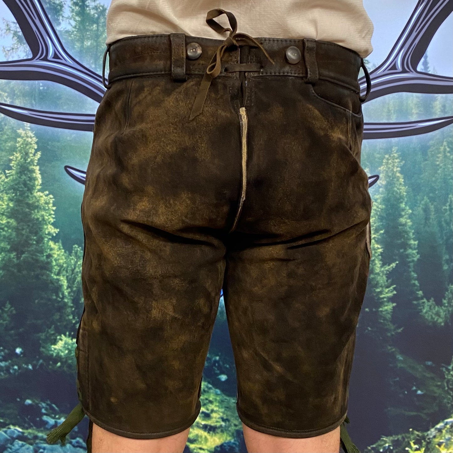 Herren Lederhose Hopfen Knöpfe